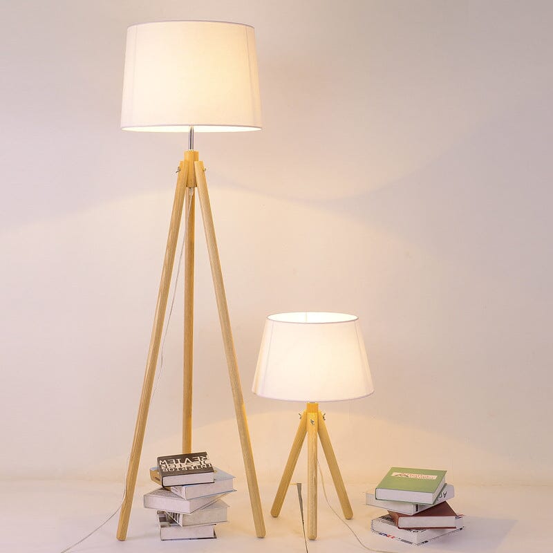Aveline | Floor Lamp With Wooden Shade