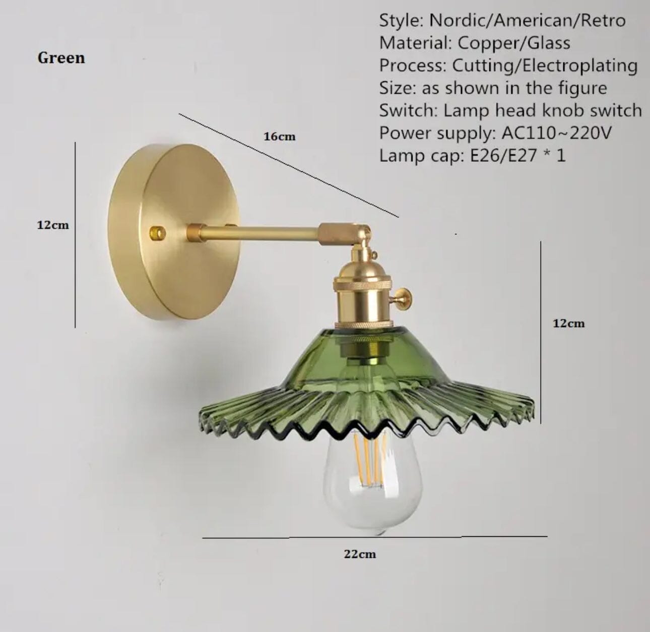 Marenzo Glass Wall Sconce