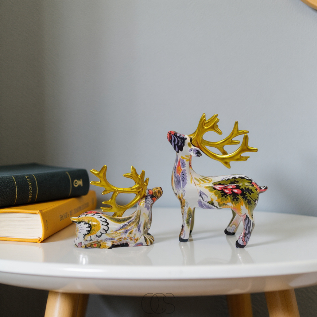 Cleroa - Abstract Deer Sculpture - Decorative Table Sculpture in Resin