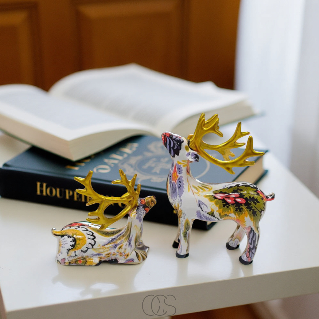 Cleroa - Abstract Deer Sculpture - Decorative Table Sculpture in Resin