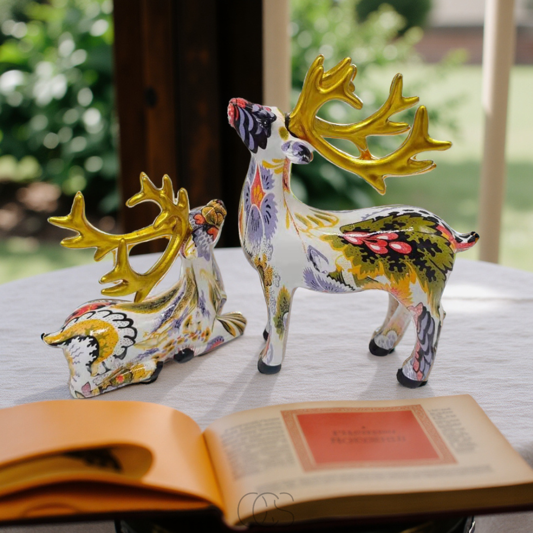 Cleroa - Abstract Deer Sculpture - Decorative Table Sculpture in Resin