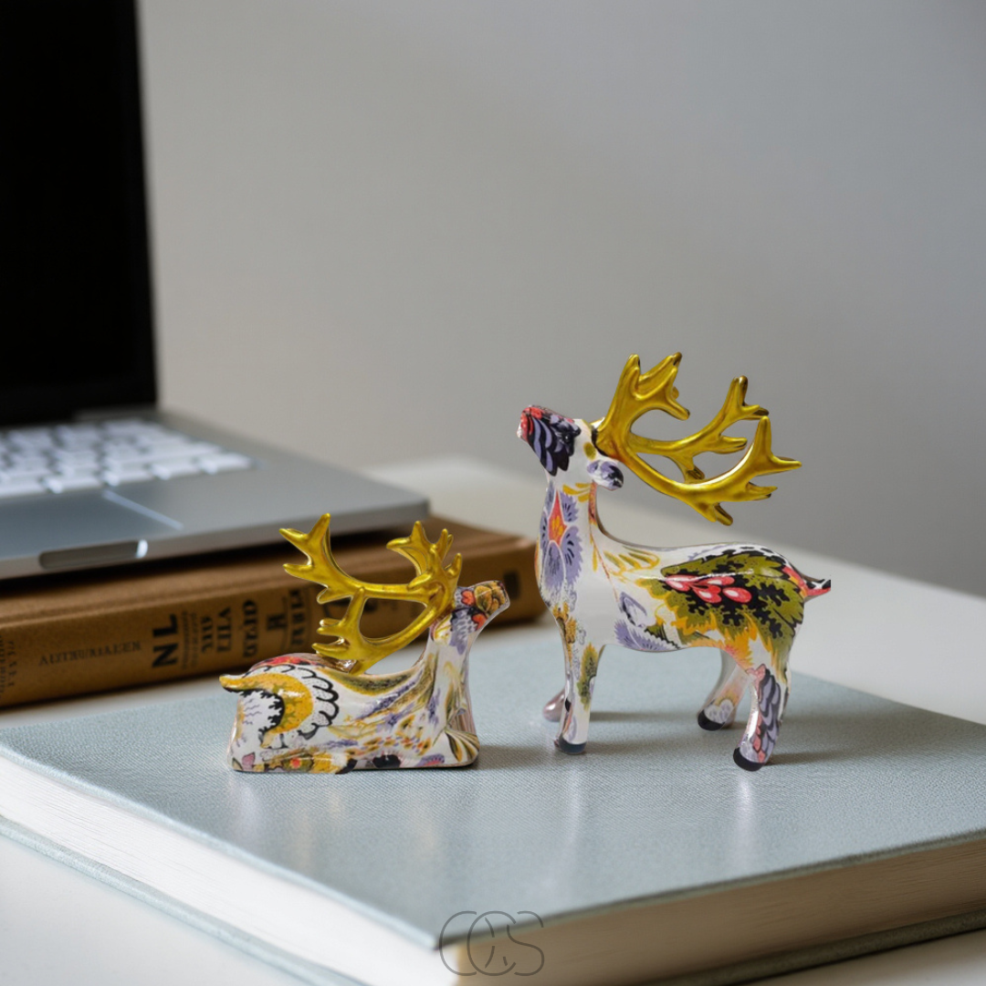 Cleroa - Abstract Deer Sculpture - Decorative Table Sculpture in Resin