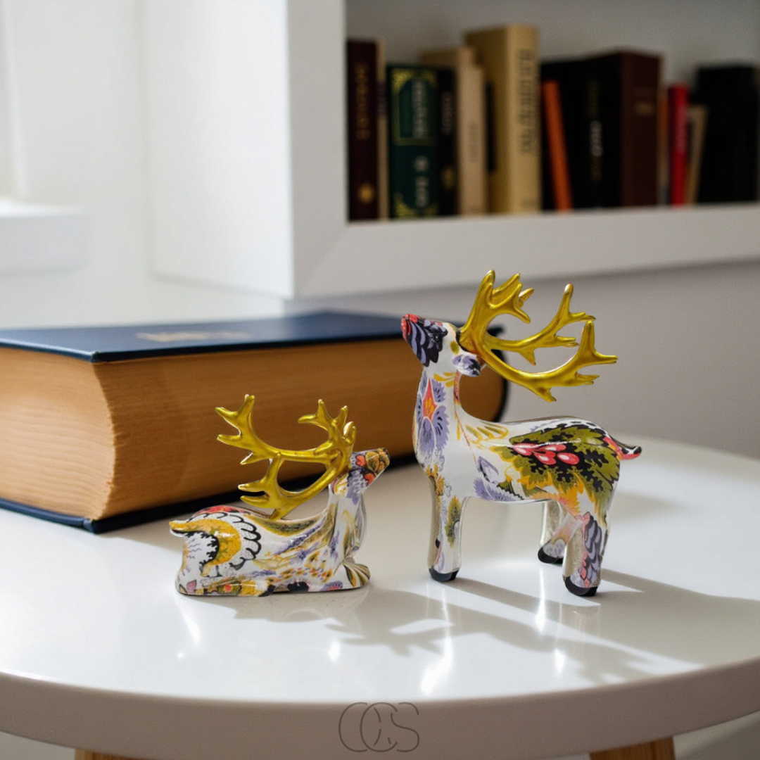 Cleroa - Abstract Deer Sculpture - Decorative Table Sculpture in Resin