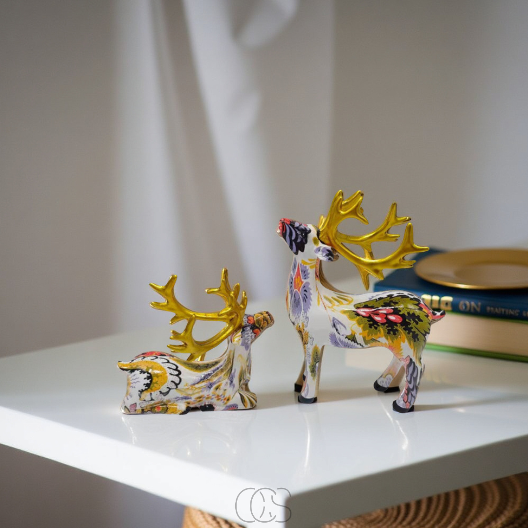 Cleroa - Abstract Deer Sculpture - Decorative Table Sculpture in Resin