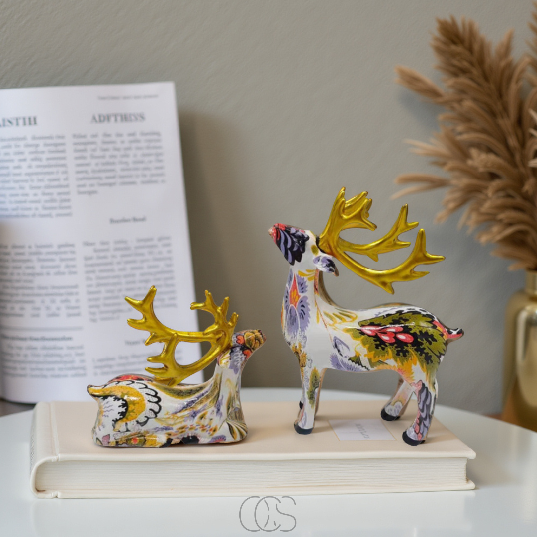 Cleroa - Abstract Deer Sculpture - Decorative Table Sculpture in Resin