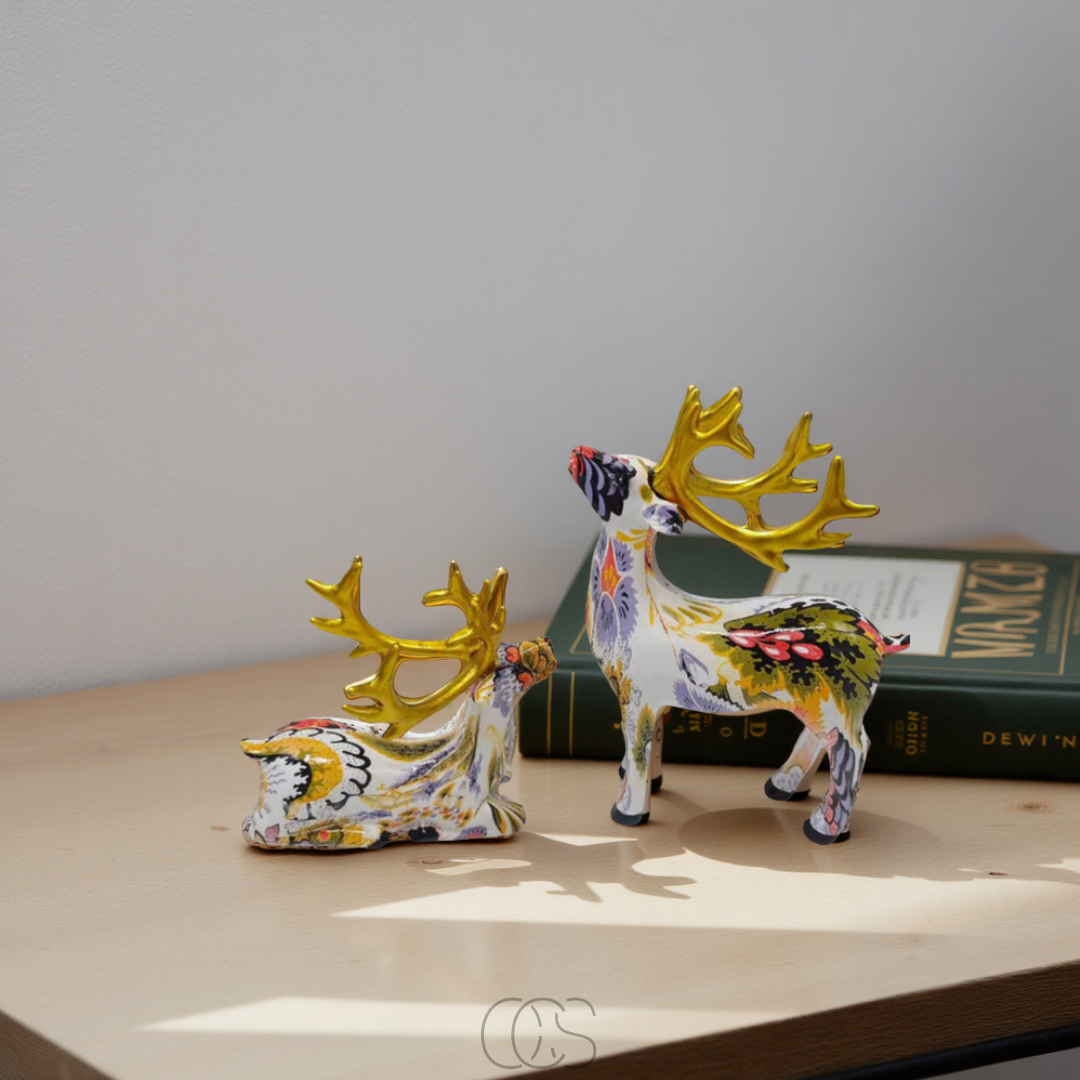 Cleroa - Abstract Deer Sculpture - Decorative Table Sculpture in Resin