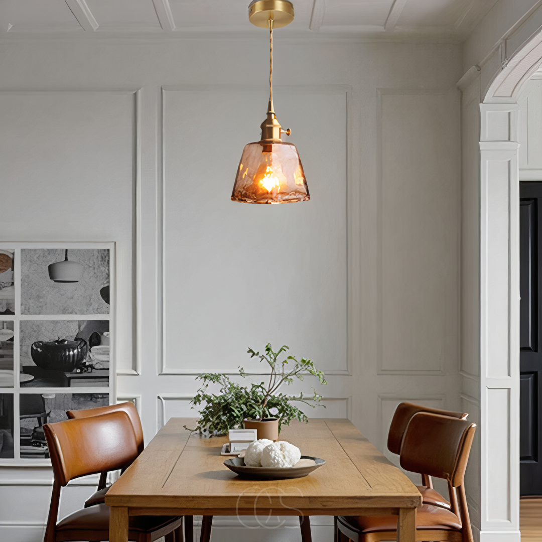 Cleroa - Amber Glass Pendant Lamp – Warm Light & Stylish Design