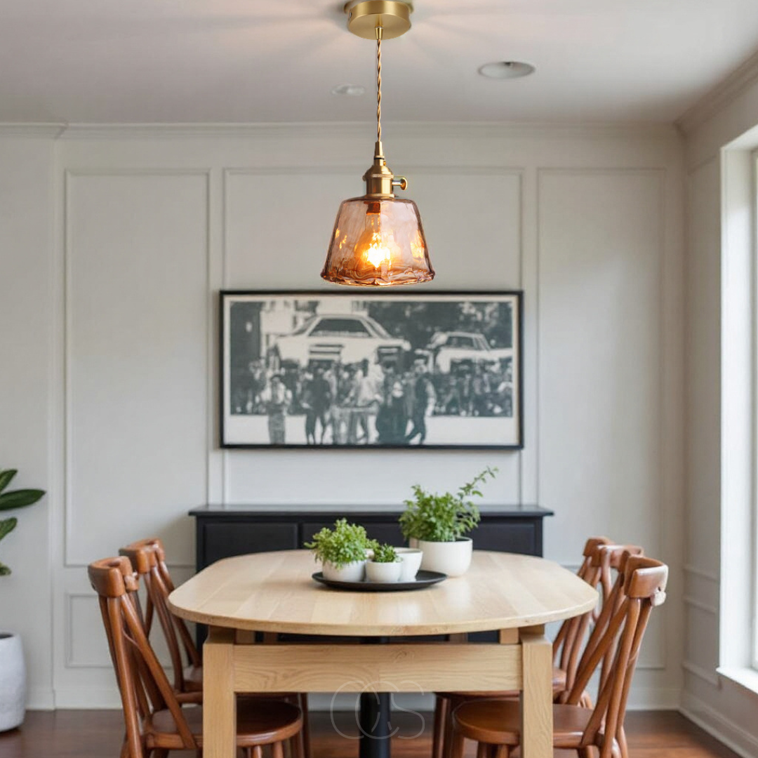 Cleroa - Amber Glass Pendant Lamp – Warm Light & Stylish Design