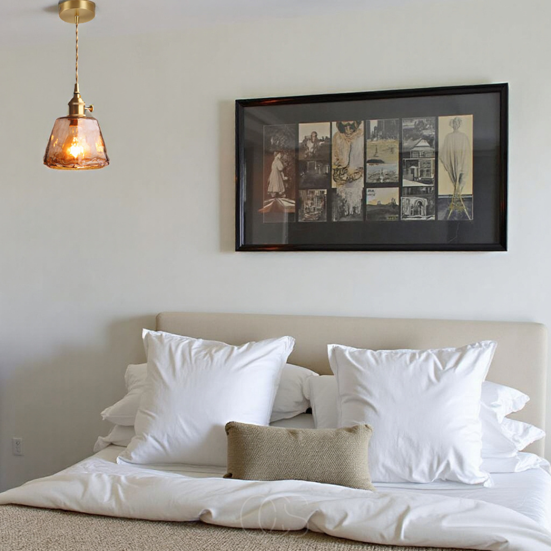 Cleroa - Amber Glass Pendant Lamp – Warm Light & Stylish Design