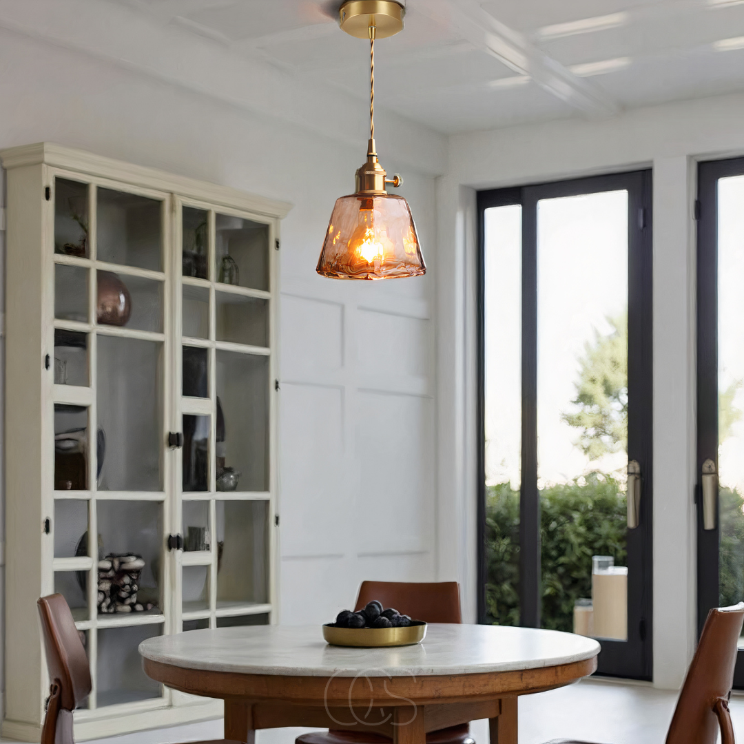 Cleroa - Amber Glass Pendant Lamp – Warm Light & Stylish Design