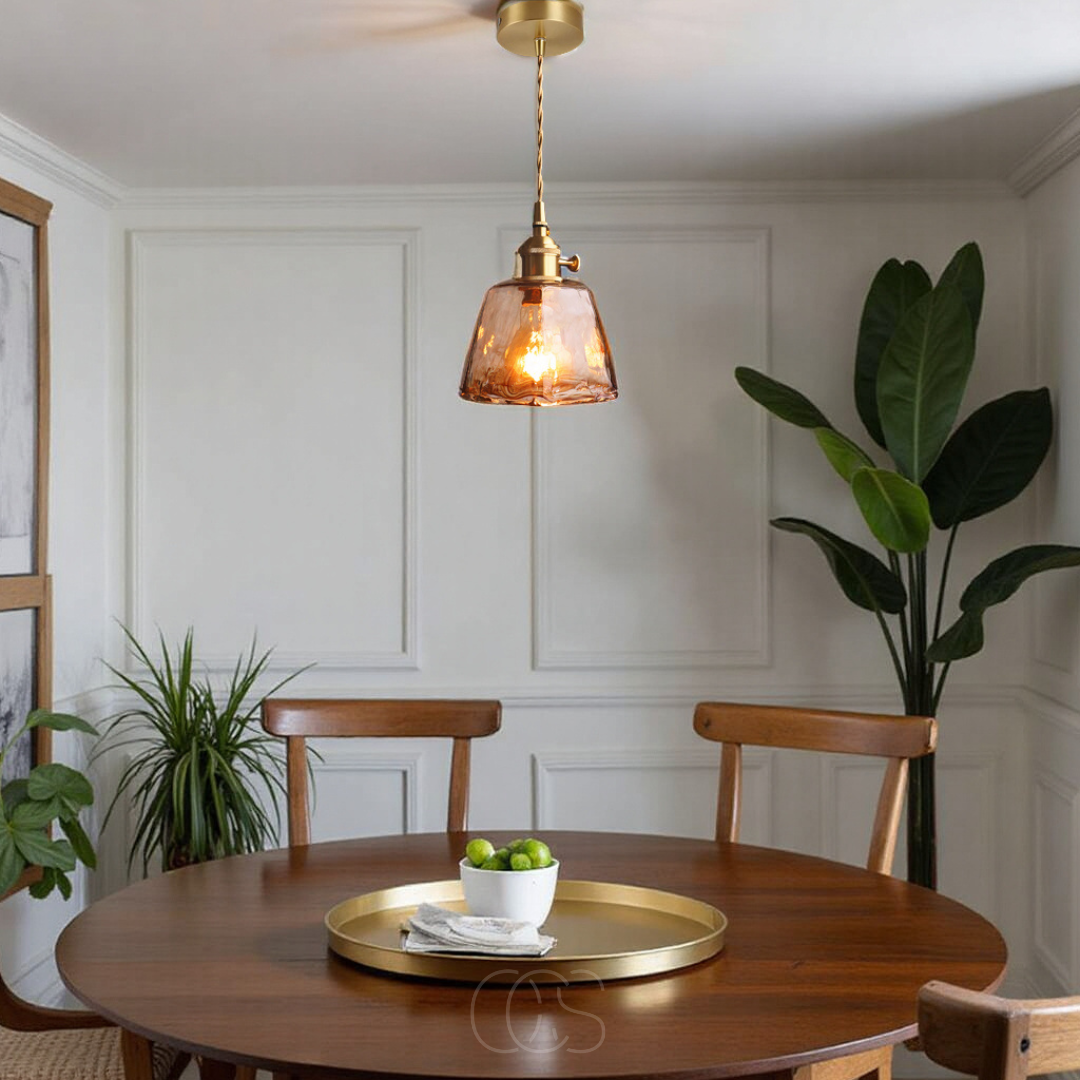 Cleroa - Amber Glass Pendant Lamp – Warm Light & Stylish Design