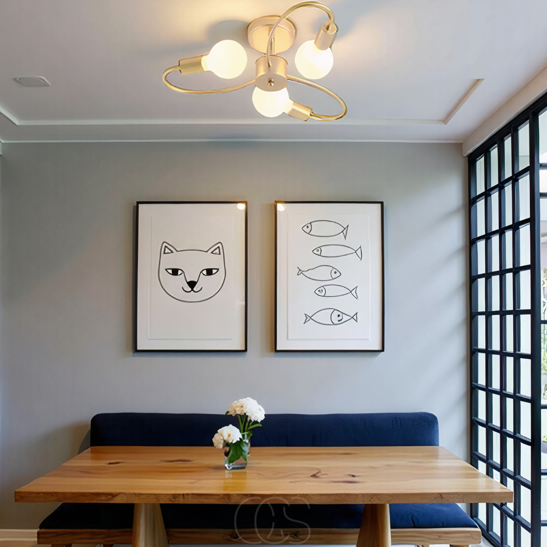 Cleroa - Ceiling Lamp with 3 Braided Balls – Modern Design
