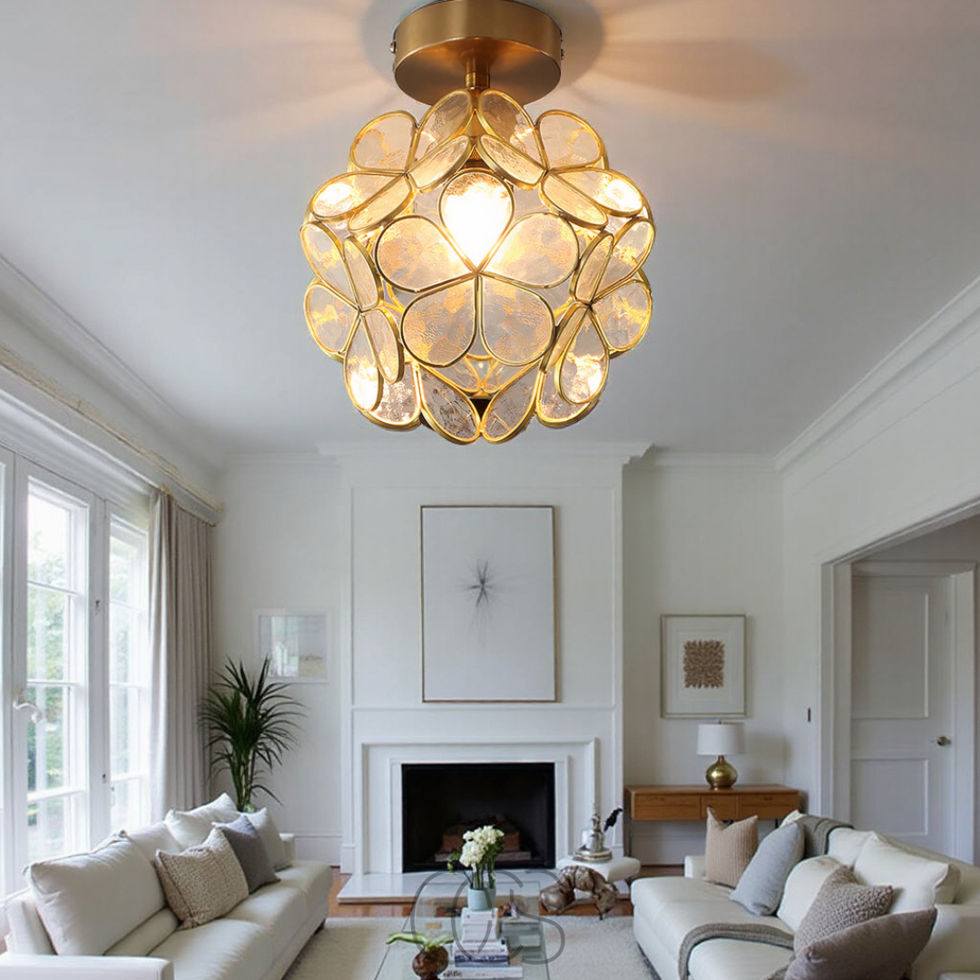 Cleroa - Design flower ceiling lamp - Iron & Glass