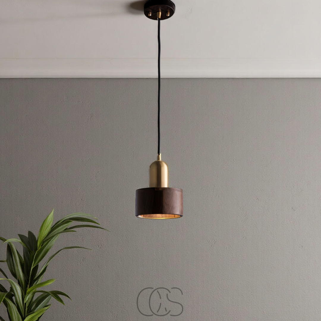 Cleroa - Design pendant lamp with gold accent
