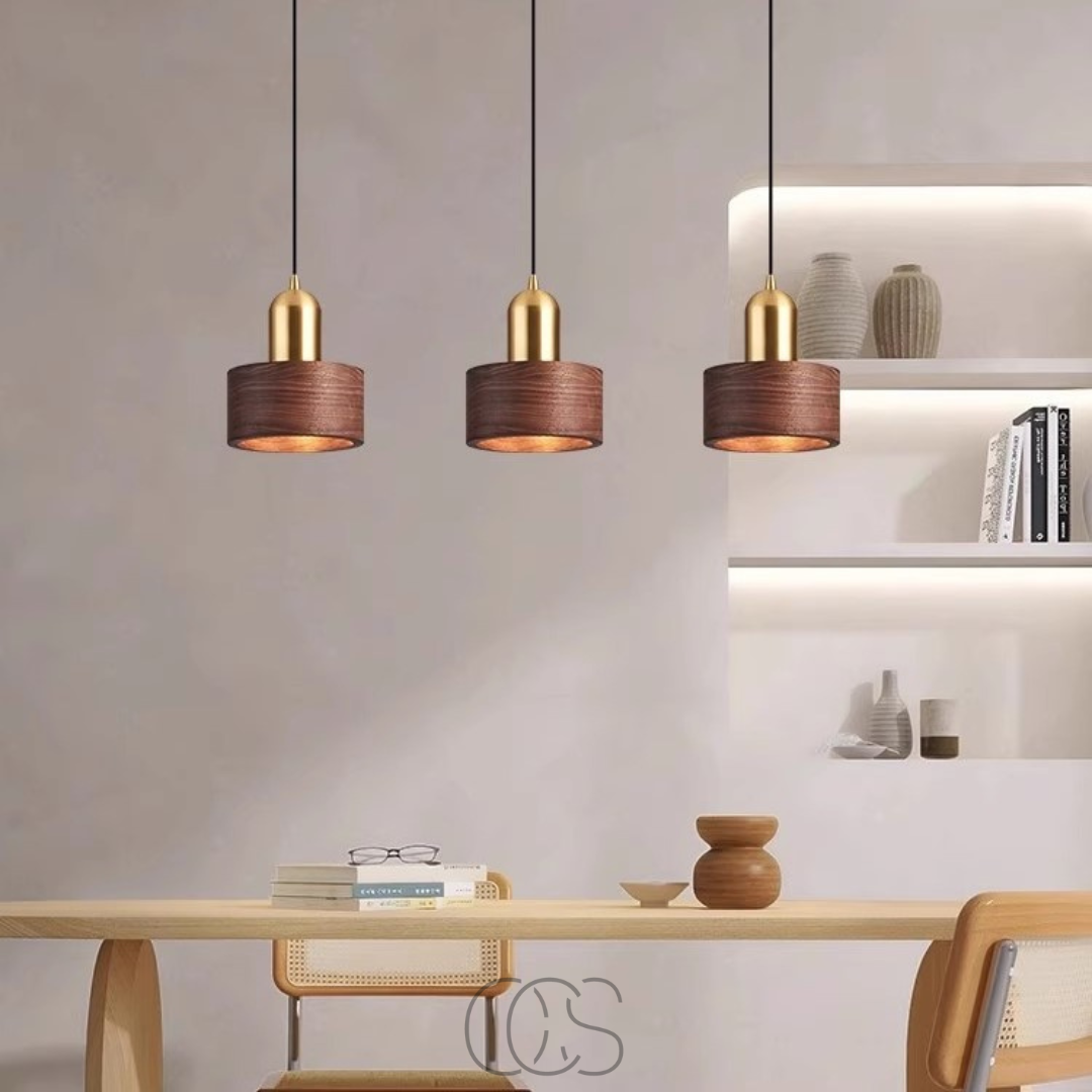 Cleroa - Design pendant lamp with gold accent