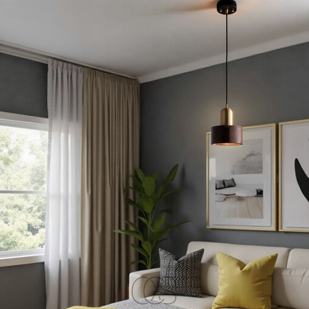 Cleroa - Design pendant lamp with gold accent
