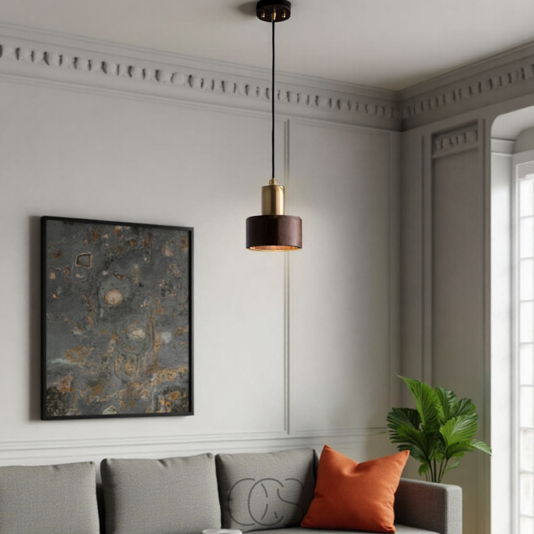 Cleroa - Design pendant lamp with gold accent