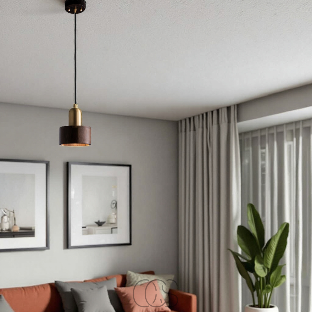Cleroa - Design pendant lamp with gold accent