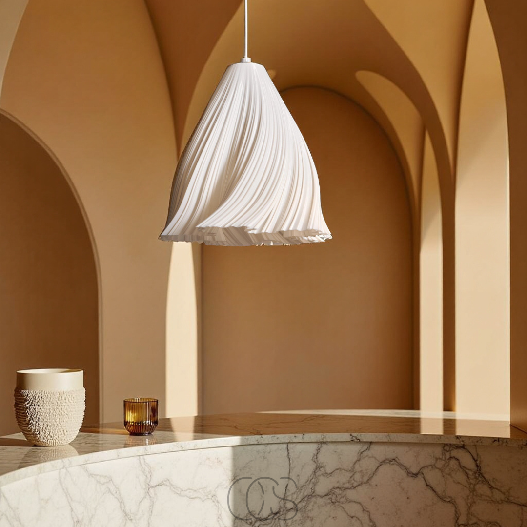 Cleroa - Lampe Plafonnier en Tissu Fanning - Textiles Modernes