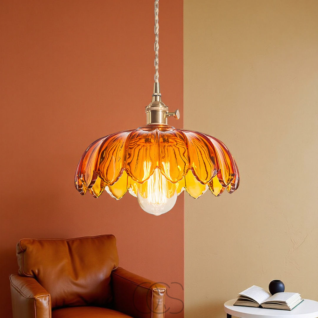 Cleroa - Suspension Fleur en Verre - Design Vintage