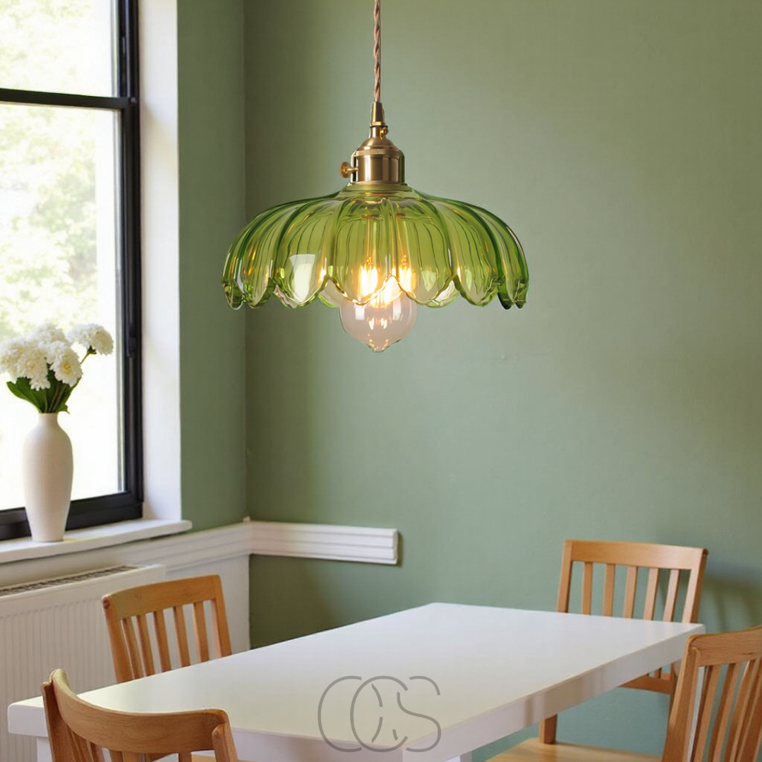 Cleroa - Suspension Fleur en Verre - Design Vintage