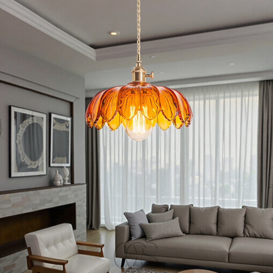 Cleroa - Suspension Fleur en Verre - Design Vintage