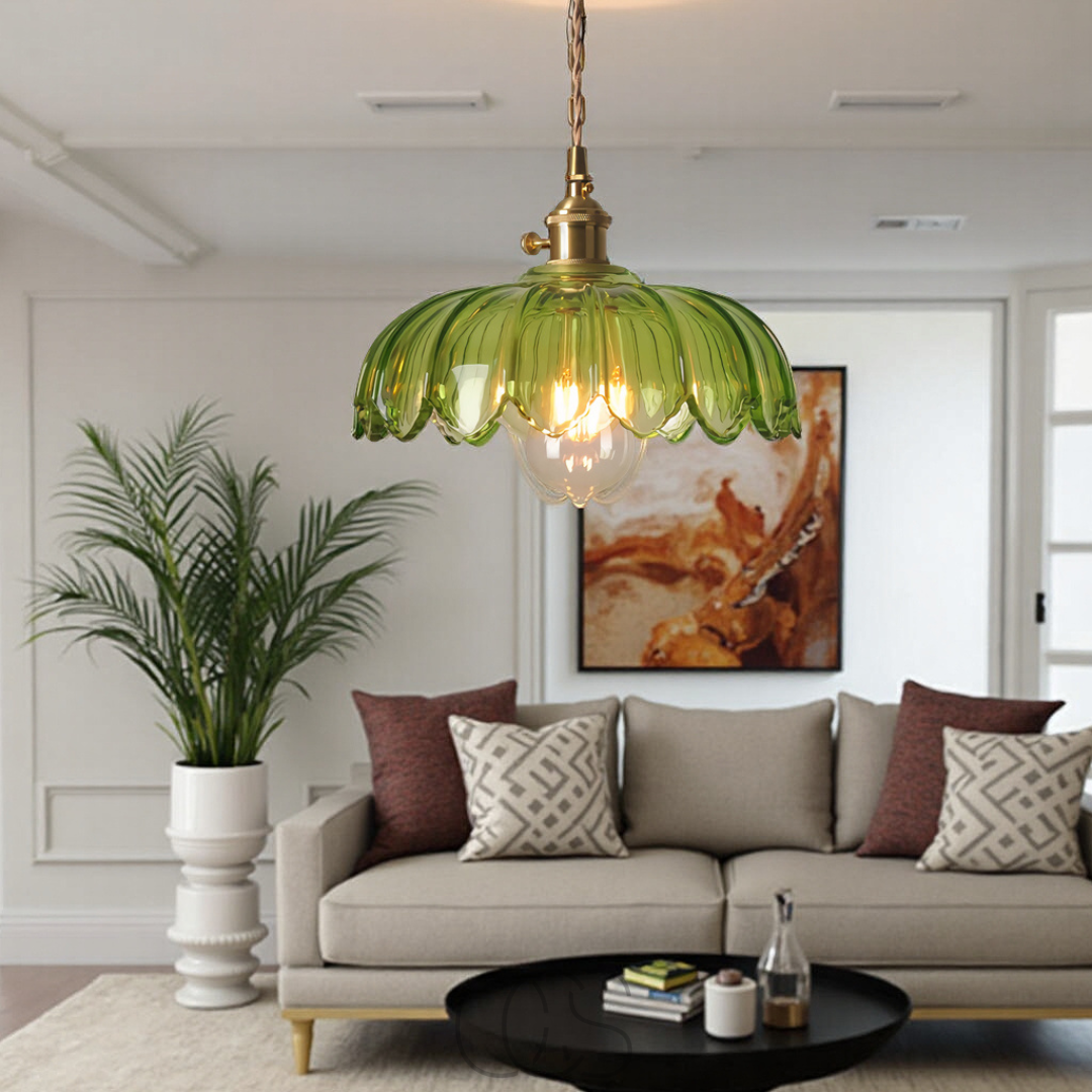 Cleroa - Suspension Fleur en Verre - Design Vintage