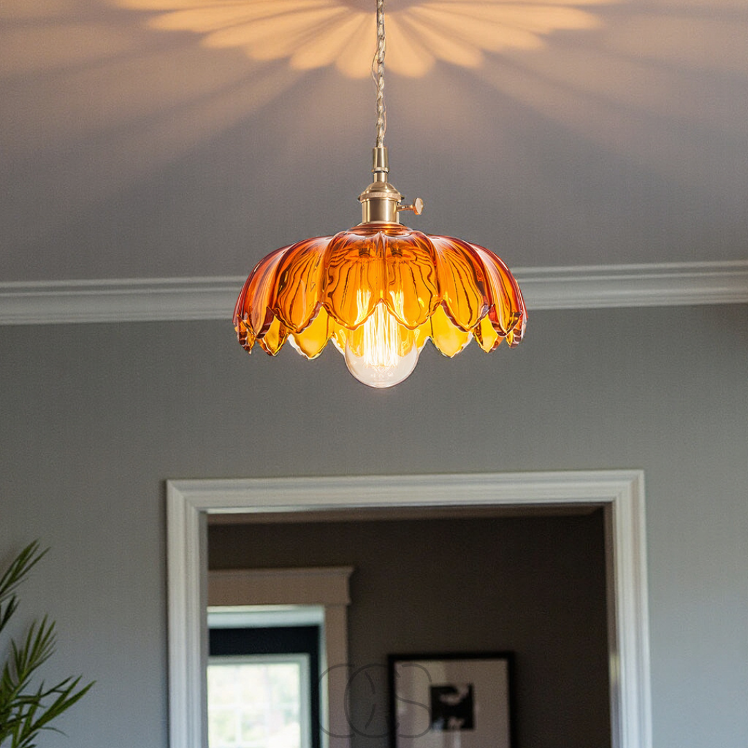 Cleroa - Suspension Fleur en Verre - Design Vintage