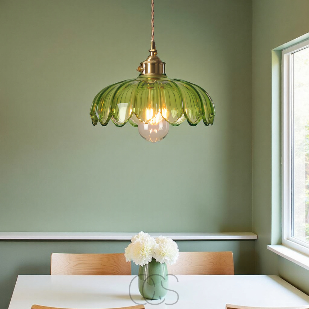 Cleroa - Suspension Fleur en Verre - Design Vintage
