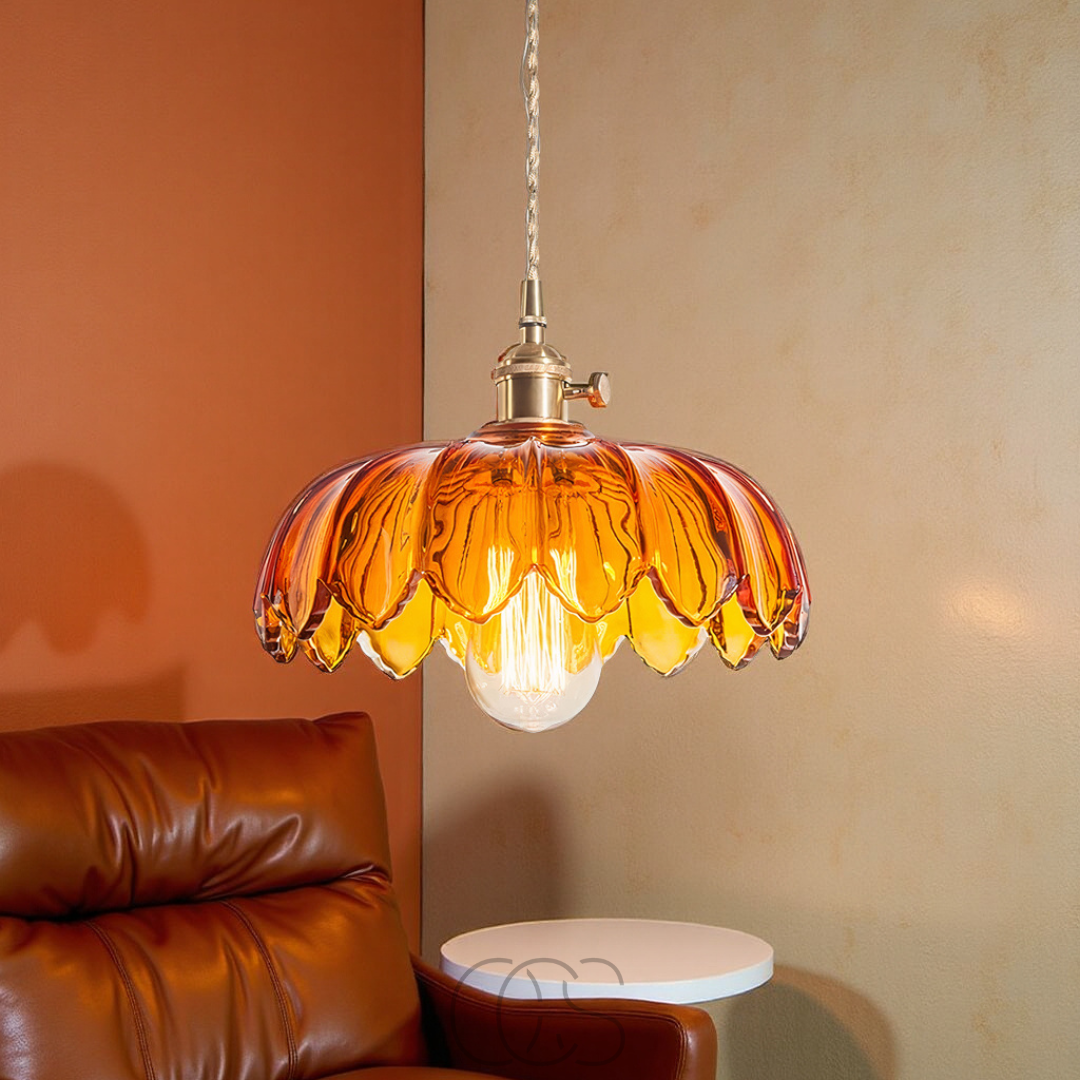 Cleroa - Glass Flower Pendant Lamp - Vintage Design