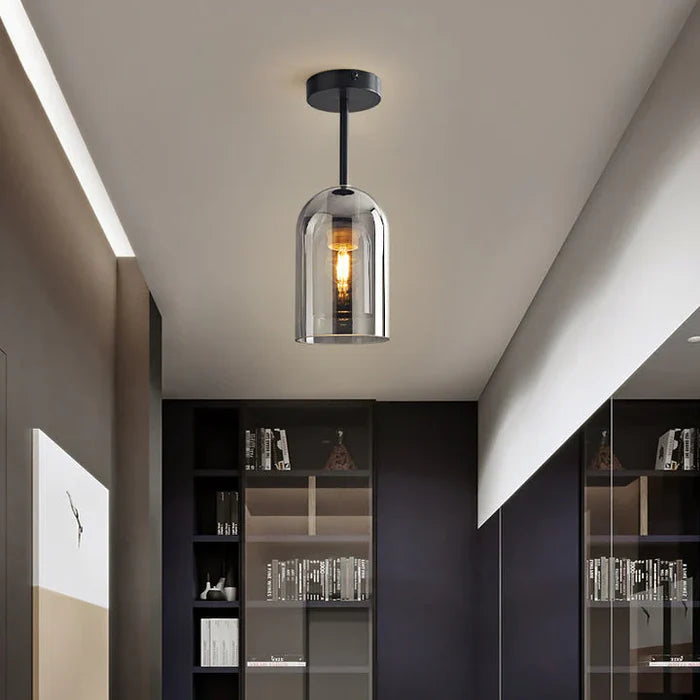 Cleroa - Lampe de plafond vintage en verre LED