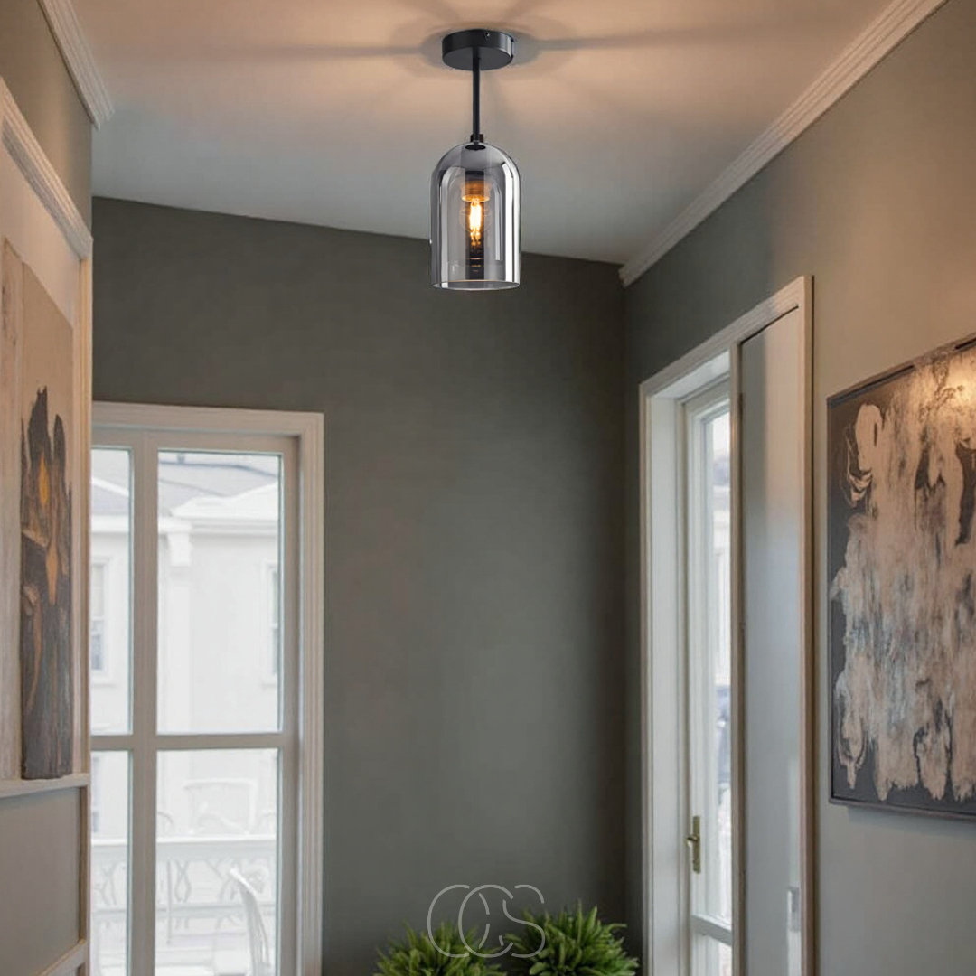 Cleroa - Lampe de plafond vintage en verre LED
