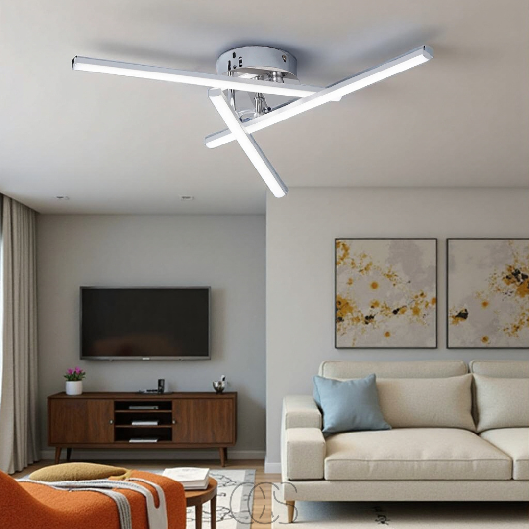Cleroa - Lampe Plafonnier LED Triangulaire - Lampe Design Nickel Satiné