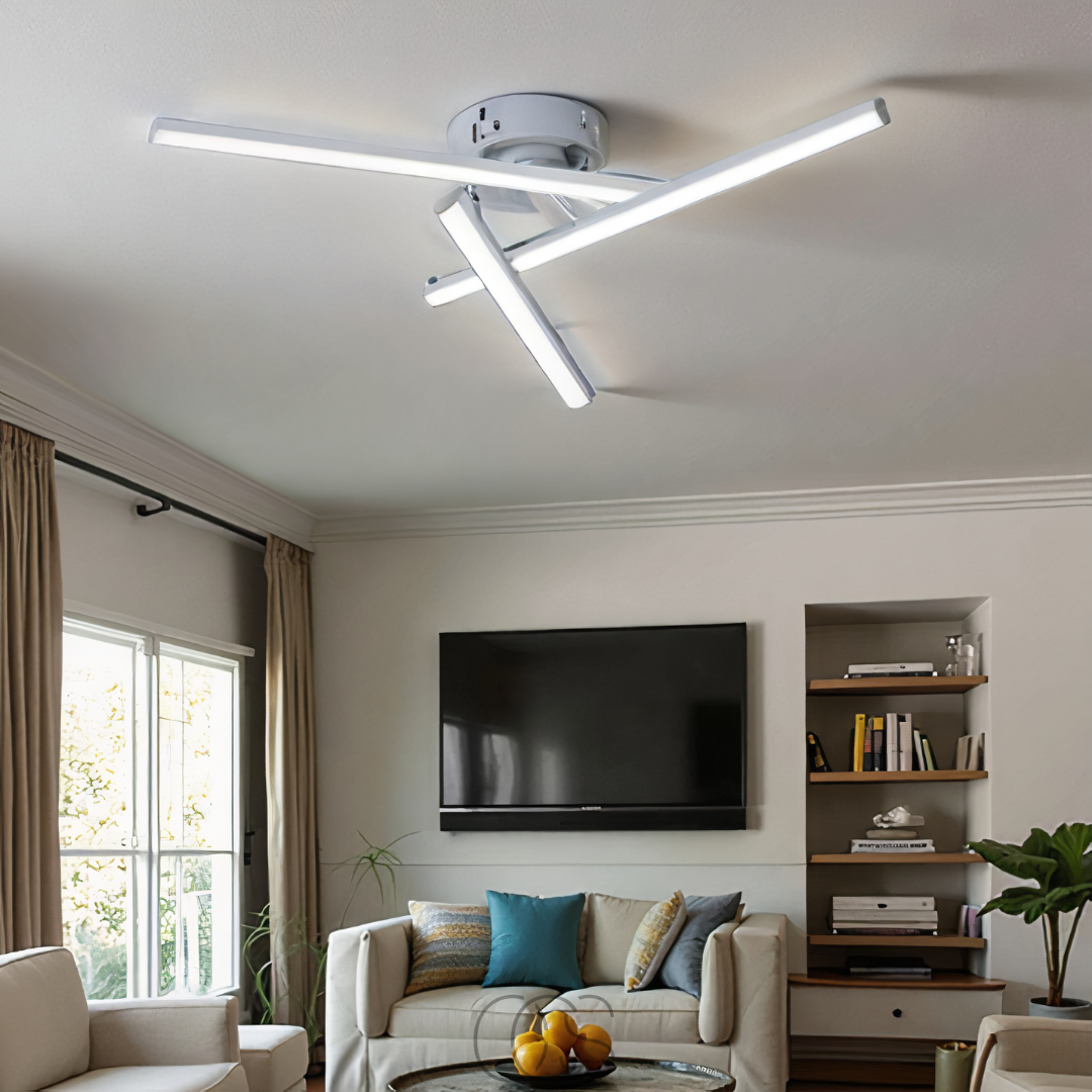 Cleroa - Lampe Plafonnier LED Triangulaire - Lampe Design Nickel Satiné