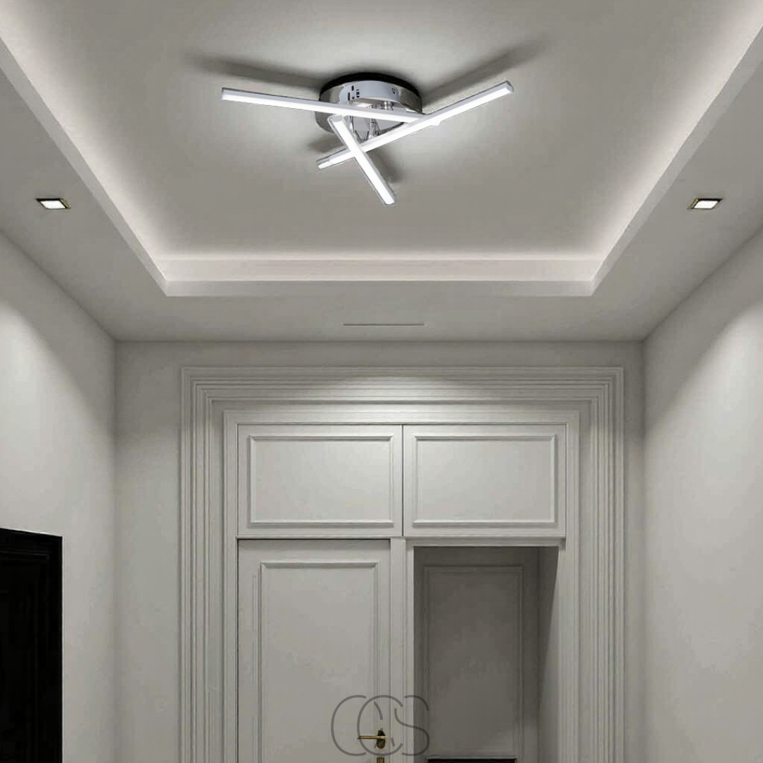 Cleroa - Lampe Plafonnier LED Triangulaire - Lampe Design Nickel Satiné