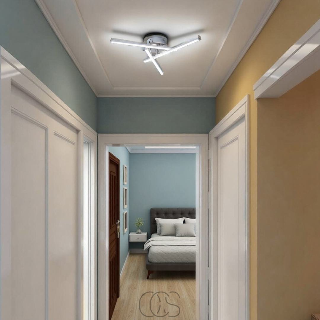 Cleroa - Lampe Plafonnier LED Triangulaire - Lampe Design Nickel Satiné