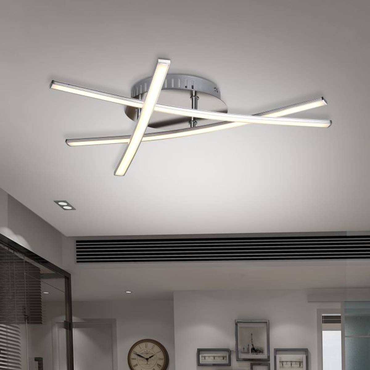 Cleroa - LED taklampa triangulär - satin nickel designlampa