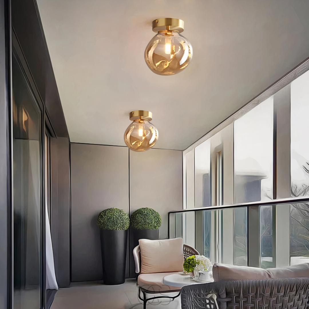 Cleroa - lampe de plafond en verre LED - moderne