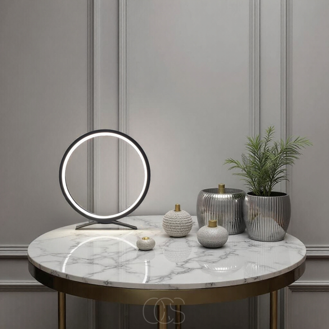Cleroa - Lampe de table anneau LED - Design minimaliste moderne