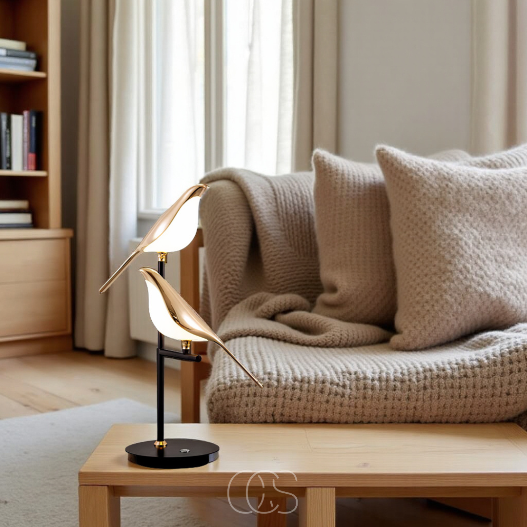 Cleroa - LED Table Lamp with Golden Bird – Warm Atmospheric Light