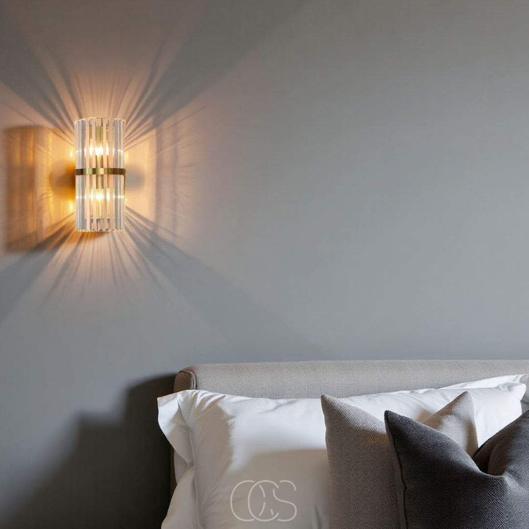 Cleroa - Lampe murale de luxe en cristal - Acier inoxydable et cristal