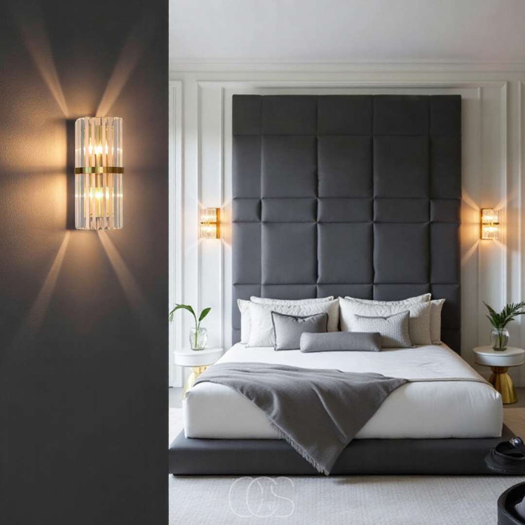 Cleroa - Lampe murale de luxe en cristal - Acier inoxydable et cristal