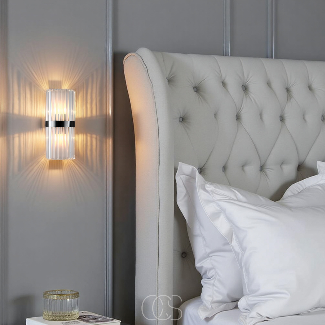 Cleroa - Lampe murale de luxe en cristal - Acier inoxydable et cristal