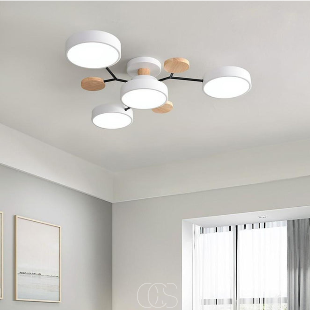 Cleroa - Lampe Plafonnier LED Métal Macaron - Variateur 3 Couleurs