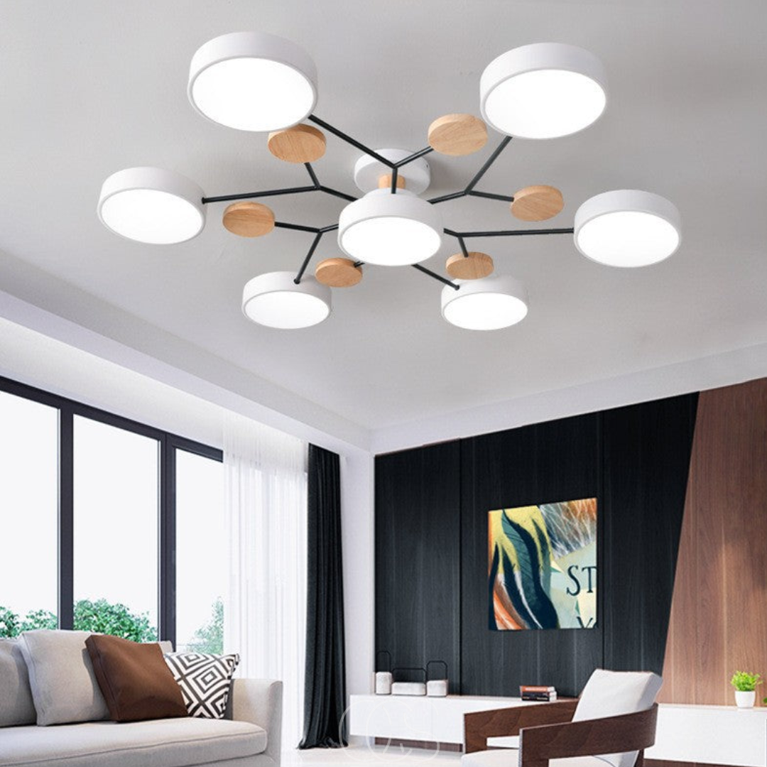 Cleroa - Lampe Plafonnier LED Métal Macaron - Variateur 3 Couleurs