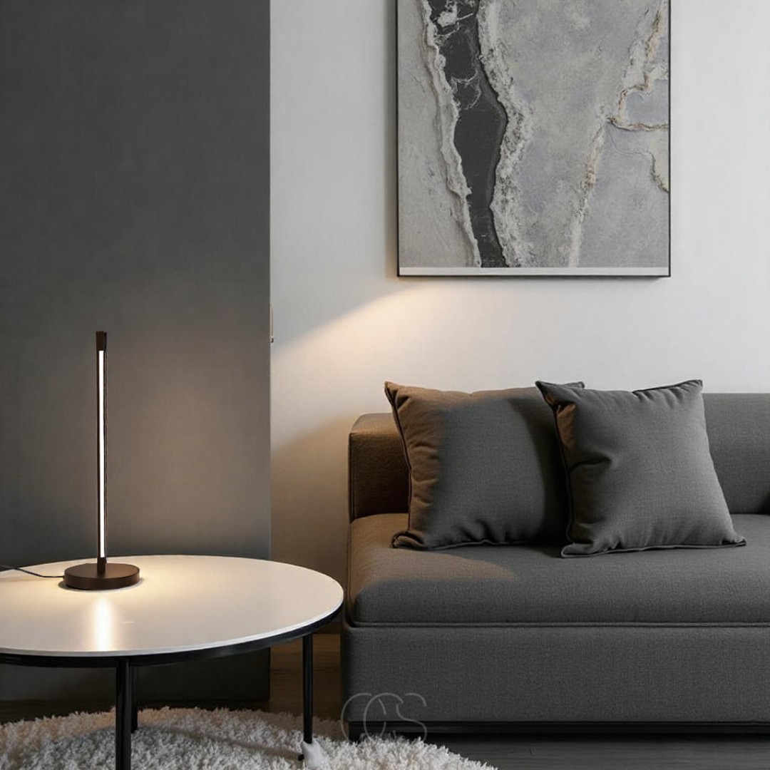 Cleroa - Lampe de table LED minimaliste - Aluminium noir mat moderne