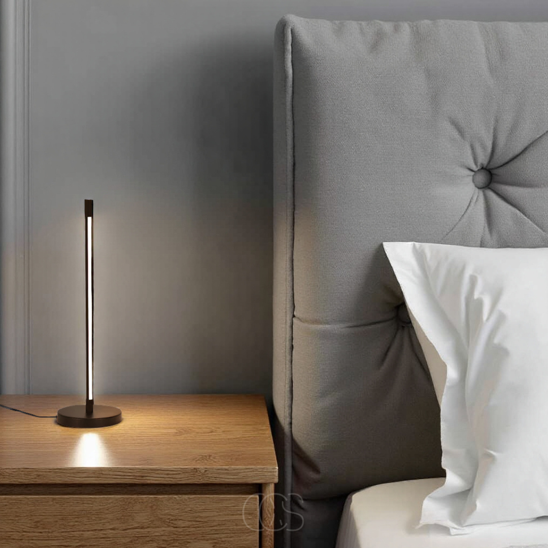 Cleroa - Lampe de table LED minimaliste - Aluminium noir mat moderne