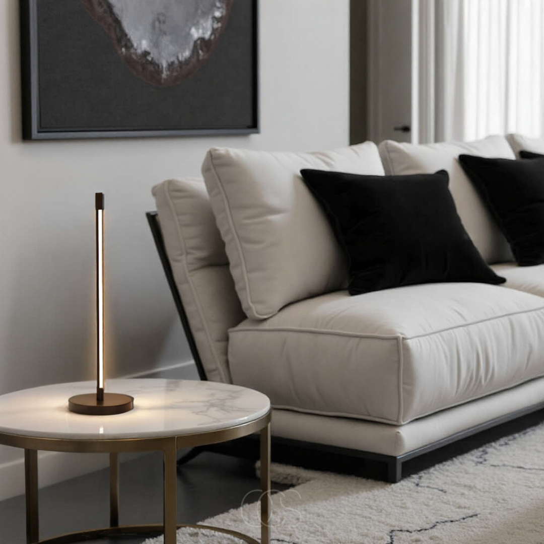 Cleroa - Lampe de table LED minimaliste - Aluminium noir mat moderne
