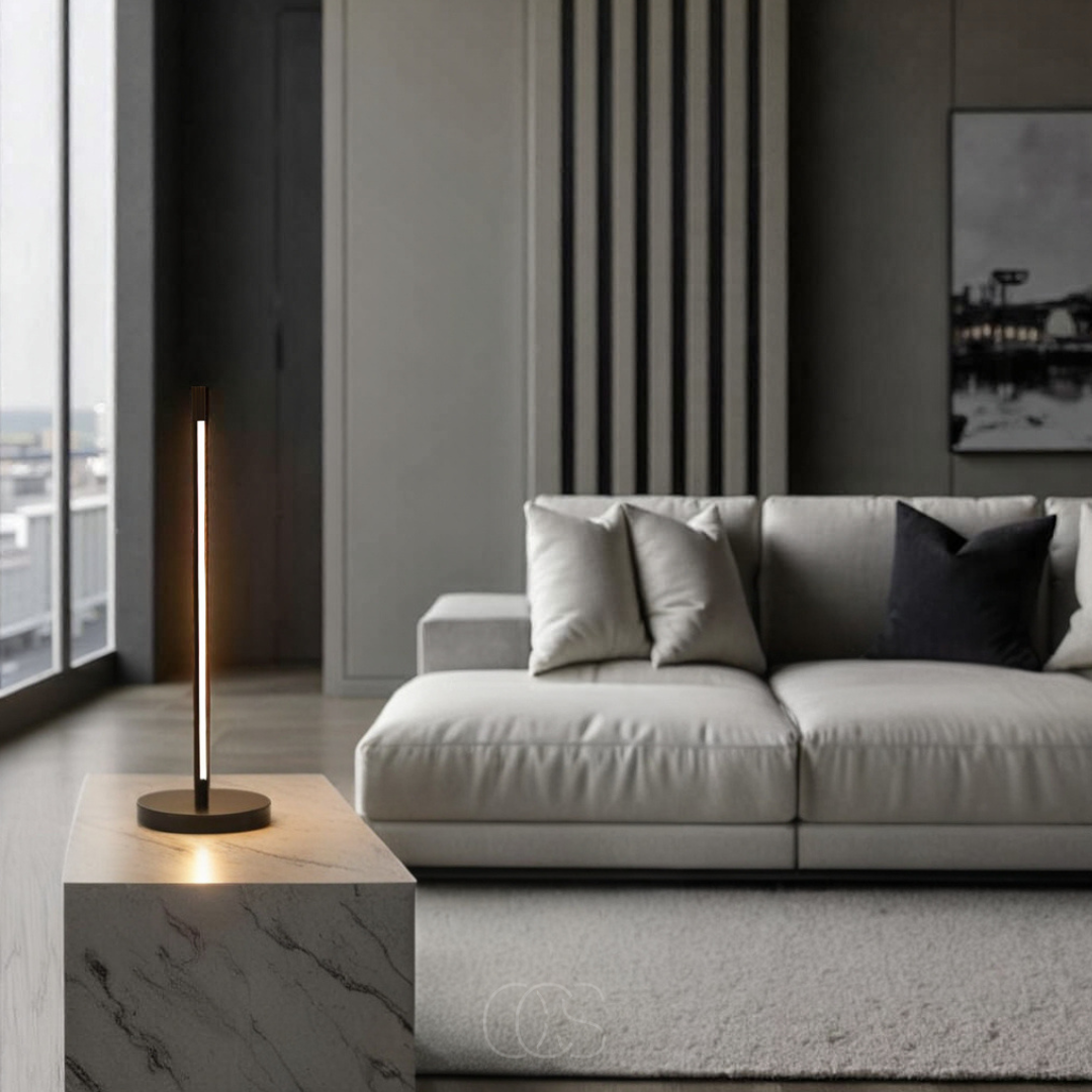 Cleroa - Lampe de table LED minimaliste - Aluminium noir mat moderne