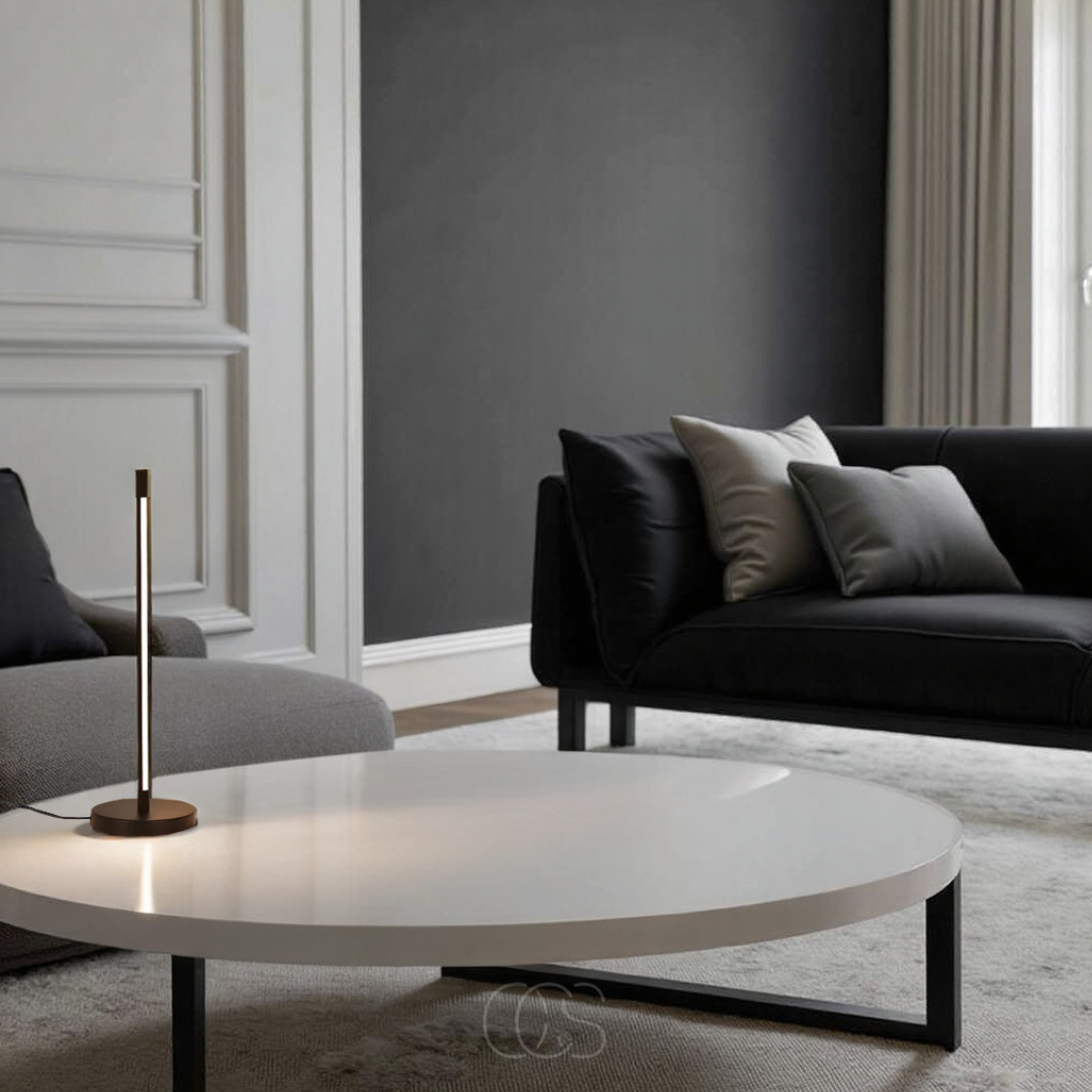 Cleroa - Lampada da tavolo LED minimalista - Alluminio nero opaco moderno